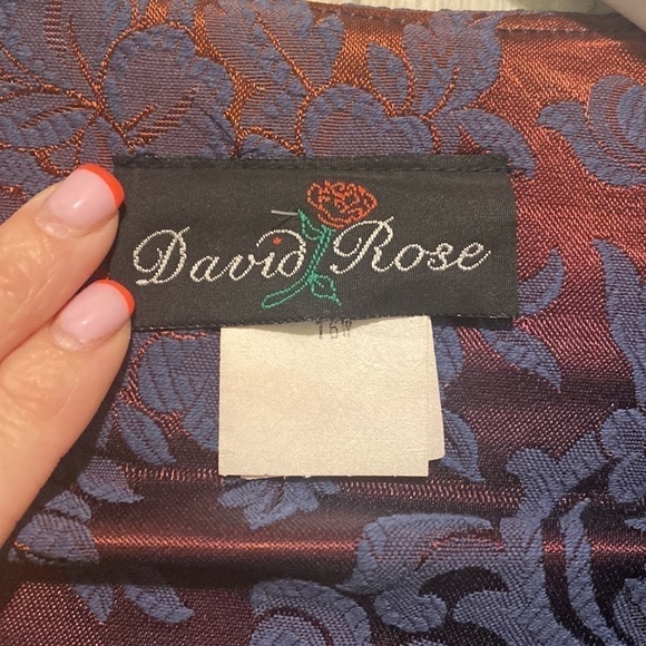 NWT Vintage David Rose Winter Blue Jacquard Blazer | Size 16W - Picture 6 of 16